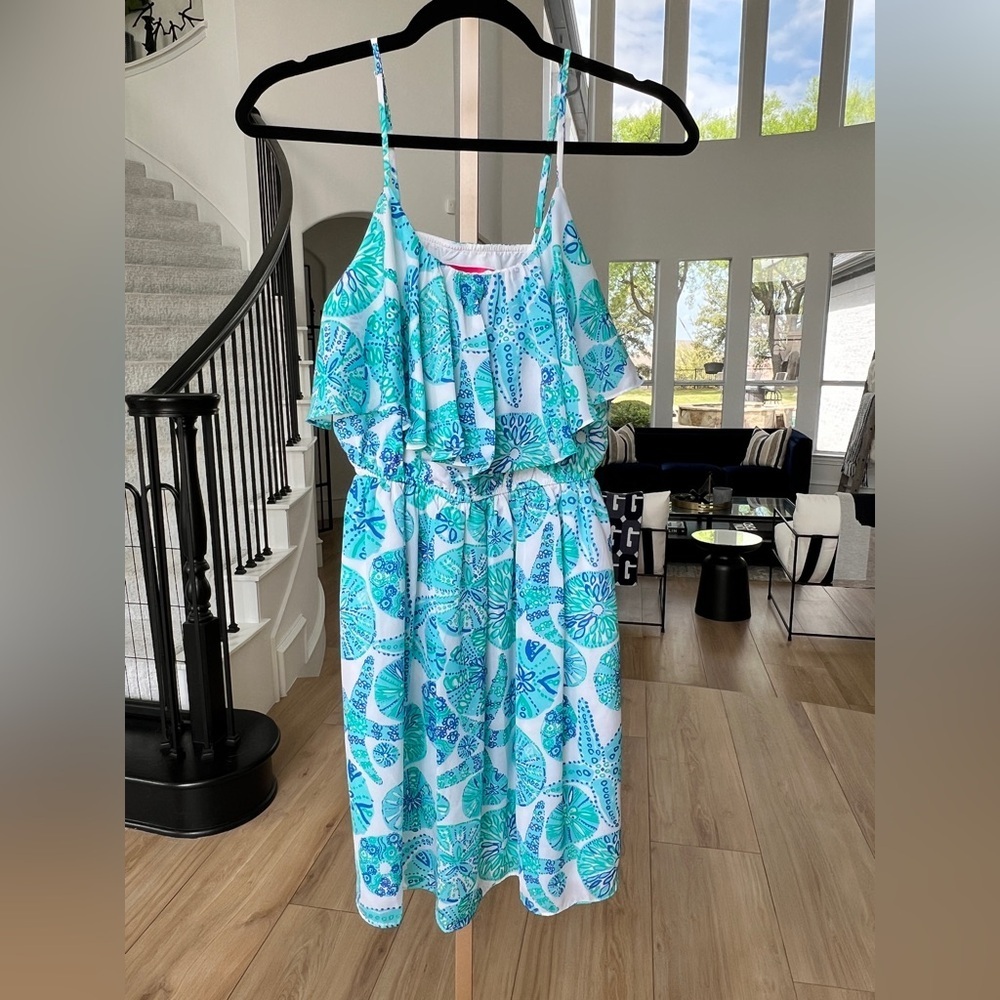 Lilly Pulitzer x Target Womens Dress Blue Sea Urchin Sand Dollar Print Preppy
